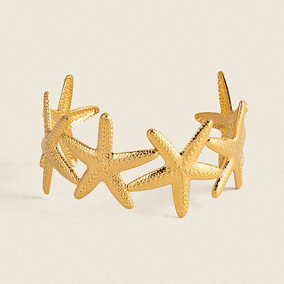 304 женские браслеты-манжеты из нержавеющей стали, морская звезда