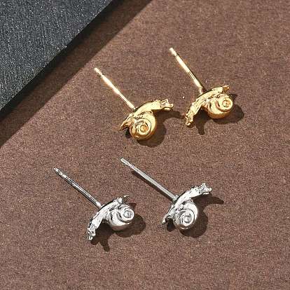 Латунные серьги-гвоздики для женщин, улитка