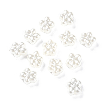 Opaque Acrylic Beads, Metal Enlaced, Flower