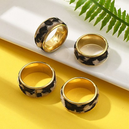 304 нержавеющая сталь 10 мм кольца для женщин, с мехом из искусственной кожи, ионное покрытие (ip)