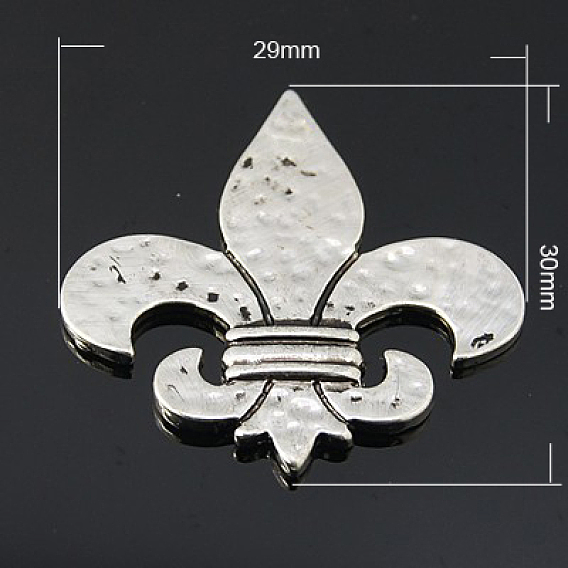 Сплав кабошонов, без свинца, без кадмии и без никеля, Флер де Лис, 30x29x2 мм
