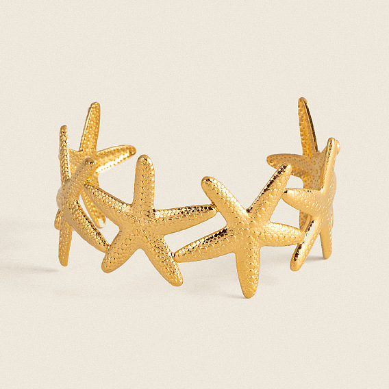 304 женские браслеты-манжеты из нержавеющей стали, морская звезда