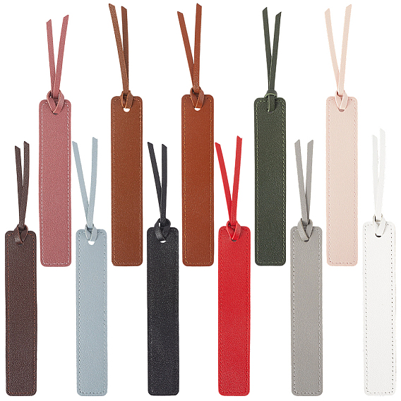 11шт 11 цвета закладки из искусственной кожи, прямоугольные