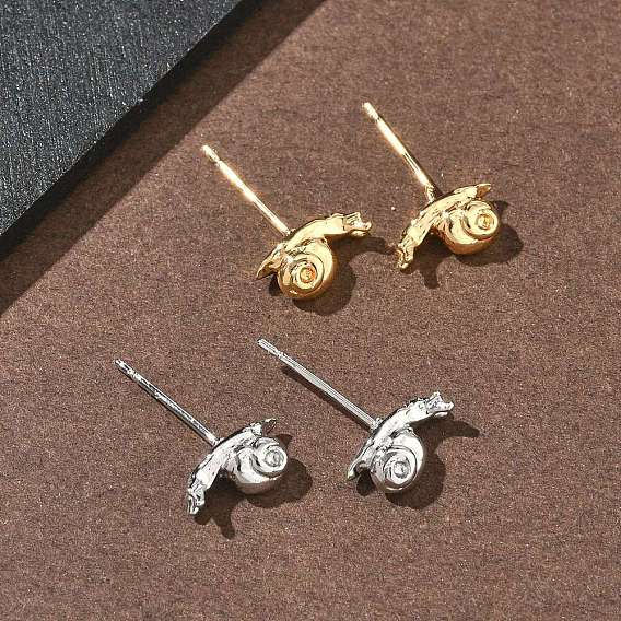 Латунные серьги-гвоздики для женщин, улитка