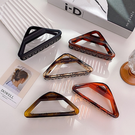 Hollow Triangle Shape Large Claw Hair Clips, Cellulose Acetate Ponytail Hair Clip for Girls Women