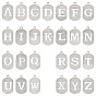 Stainless Steel Pendants Set, Rectangle with Letter A~Z Charm