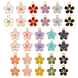 Aluminium Anhänger & Charms, mit Emaille, Blume, hellgold & golden