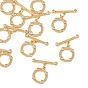 SHEGRACE Brass Micro Pave Clear Cubic Zirconia OT Toggle Claps, Flat Round, Cadmium Free & Lead Free & Nickel Free, Long-Lasting Plated