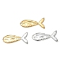 304 Stainless Steel Big Pendants, Hammered Fish Charms