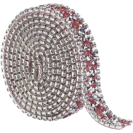 Garniture de perles de strass en verre hotfix de Gorgecraft, fer à repasser sur les accessoires de couture de la chaîne d'appliques, pour les vêtements, sac, , mariage, décoration de fête