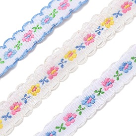 Polyester Lace Ribbon, Wavy Trim, Flower Pattern, for DIY Craft Sewing Accessories