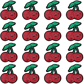 40шт компьютеризированная вышивка ткань утюгом на заплатках, аксессуары для костюма, аппликация, вишня