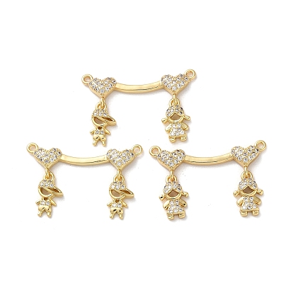 Кулон из циркония, без кадмия и без свинца, сердце с девочкой/мальчиком