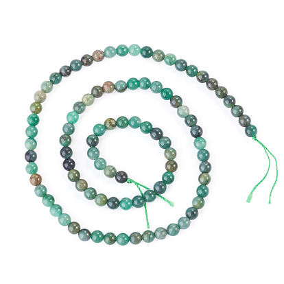 1Strand Natural African Jade Beads Strands, Round