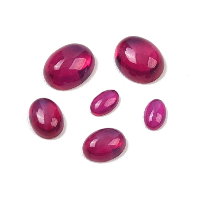Кабошоны из красного корунда, выращенные в лаборатории, овальные