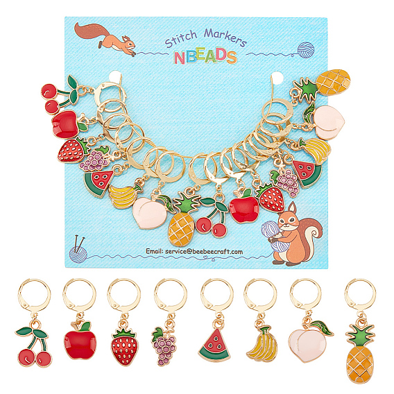 Маркеры петель с замком из сплава эмали, с золотым оттенком 304 кольцо из нержавеющей стали