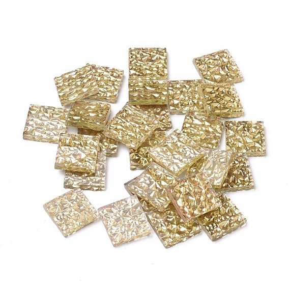 Electroplate Glass Crystal Mosaic Tiles Cabochons, for Crafts Art, Imitation Foil, Bump, Square