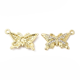 Alloy Rhinestone Pendants, Butterfly Charms