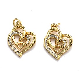 Латунные микро проложить кубического циркония подвески, долговечный, сердце