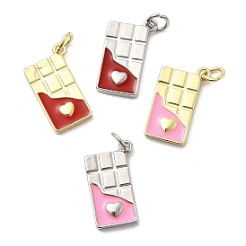 Латунь эмаль подвески, цвет шоколада, стойки покрытие, долговечный, без кадмия и без свинца, настоящий 18k позолоченный/платиновый, с целью перехода в кольце