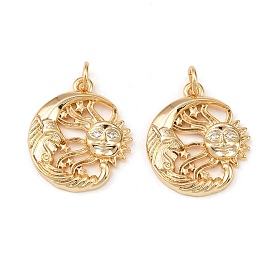 Латунные микро проложить кубического циркония подвески, луна и солнце, с целью перехода в кольце, без свинца и без кадмия, долговечный, стойки покрытие