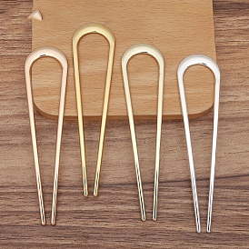 Alloy U-shaped Hair Forks, Hair Accessories for Women