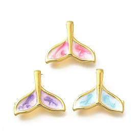 Латунь эмаль прелести, прелести рыбий хвост, реальный 18 k позолоченный