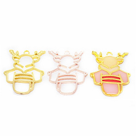 Zinc Alloy Open Back Bezel Pendants, For DIY UV Resin, Epoxy Resin, Pressed Flower Jewelry