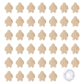 40шт. фарфоровые бусины ручной работы в виде черепахи, с 1 свернутой прочной эластичной эластичной нитью для изготовления эластичных браслетов своими руками