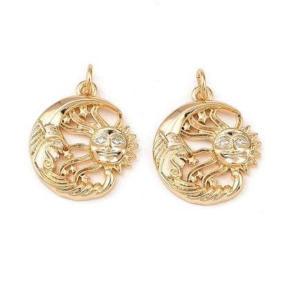 Латунные микро проложить кубического циркония подвески, луна и солнце, с целью перехода в кольце, без свинца и без кадмия, долговечный, стойки покрытие