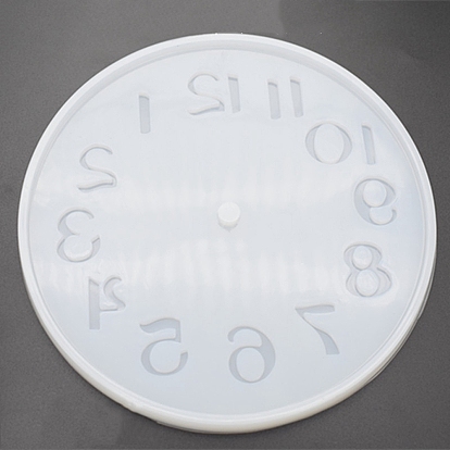 Flat Round with Number/Constellation Pattern DIY Silicone Clock Display Molds, Resin Casting Molds, for UV Resin, Epoxy Resin Craft Making