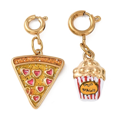 304 подвесные украшения из эмали из нержавеющей стали, золотые