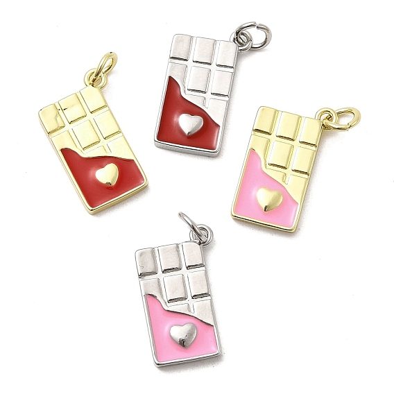 Латунь эмаль подвески, цвет шоколада, стойки покрытие, долговечный, без кадмия и без свинца, настоящий 18k позолоченный/платиновый, с целью перехода в кольце