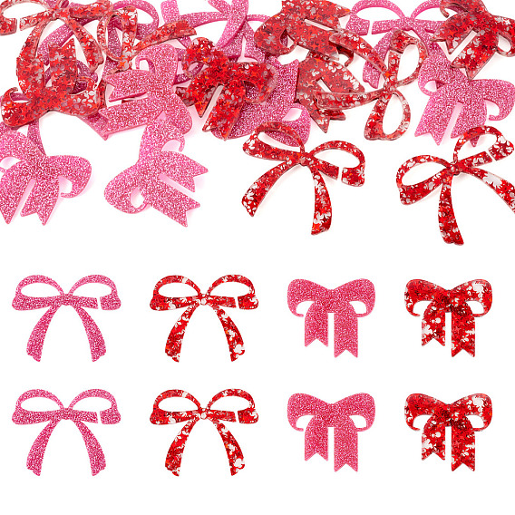 24шт 4 цвета акриловые подвески для бокалов, бокал маркер, бантом