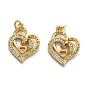 Латунные микро проложить кубического циркония подвески, долговечный, сердце