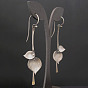 Minimalist Plant Leaf Earrings - Metal Petal Pendant, Dangling Style
