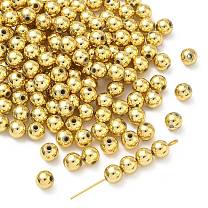 Plating Acrylic Beads, Round, 6mm, Hole: 1mm, about 4000pcs/500g