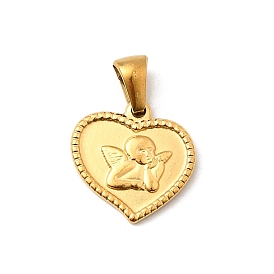 304 прелести нержавеющей стали, ионное покрытие (ip), сердце с ангельским шармом