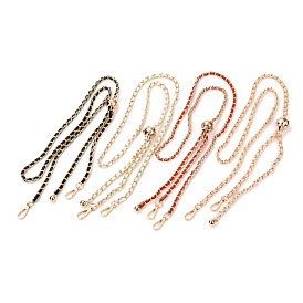 Sangles de chaînes de sac, Chaînes de maillons en fer, avec fermoirs pivotants en alliage et cuir PU et boule de transfert, pour les accessoires de remplacement de sac