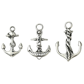 3 шт 3 стили 304 подвески из нержавеющей стали, якорь