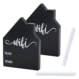 Пластиковые стираемые ручки для доски, Деревянный знак пароля Wi-Fi в форме дома