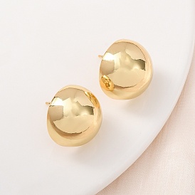 Полукруглые латунные серьги-гвоздики