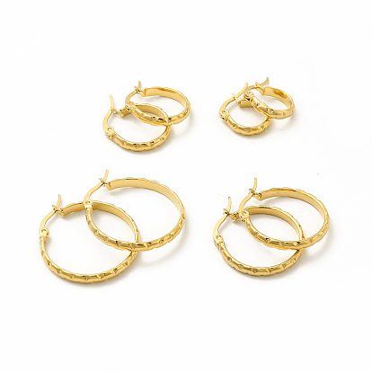 201 рифленые серьги-кольца из нержавеющей стали с 304 булавками из нержавеющей стали для женщин