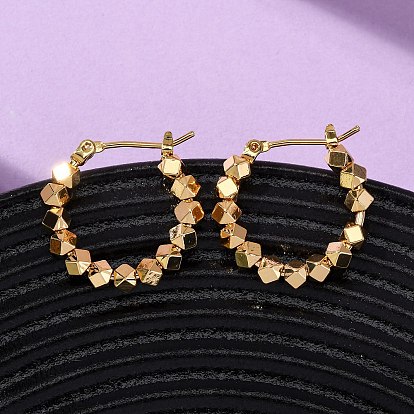 Латунные многоугольные серьги-кольца, с 316 штифтов из нержавеющей стали, без никеля 