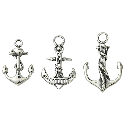 3 шт 3 стили 304 подвески из нержавеющей стали, якорь