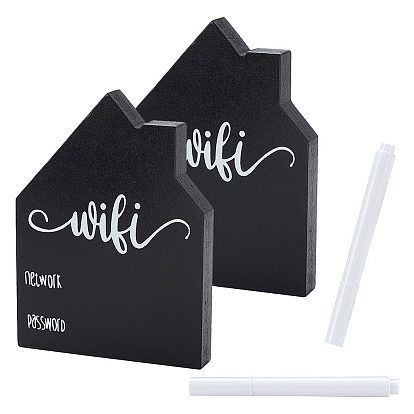 Пластиковые стираемые ручки для доски, Деревянный знак пароля Wi-Fi в форме дома