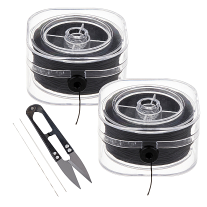 DIY Jewelry Kit, with Elastic Polyester Cord, Stainless Steel Big Eye Beading Needles, Steel Scissors