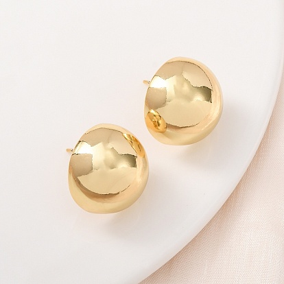 Полукруглые латунные серьги-гвоздики