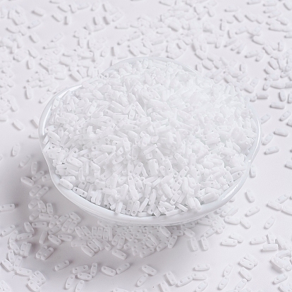 Perles miyuki quart de tila, perles de rocaille japonais, 2-trou, (qtl 402 f) blanc mat