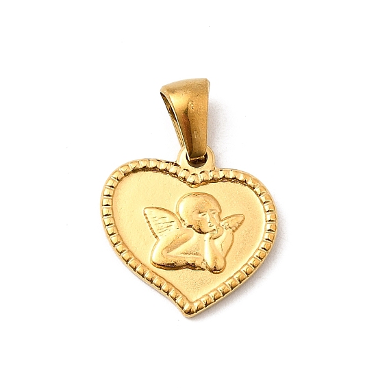 304 прелести нержавеющей стали, ионное покрытие (ip), сердце с ангельским шармом